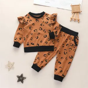 Toddler Girl Print Long Sleeve Top & Pants Wholesale Girls Boutique Clothing