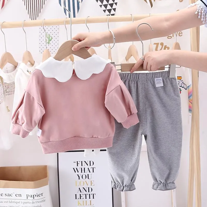 Toddler Girls Rabbit Printed Long Sleeve Top & Pants Girls Clothing Wholesale