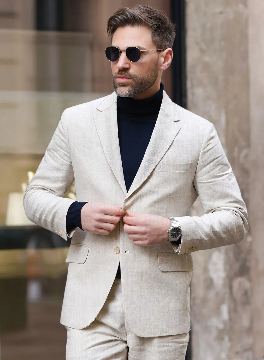 Tropical Beige Pure Linen Jacket - 42 Regular