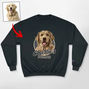 Vintage Custom Dog Portrait Champion Sweatshirt for Dog Lovers