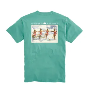 Vintage Ski Postcard Tee - Bottle Green