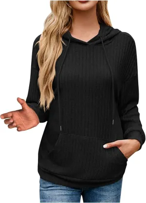 Womens Striped Oversized Hoodie Long Sleeve Fleece Drawstring Sweatshirts 2024 Casual y2k Fall Pullover Top Trendy