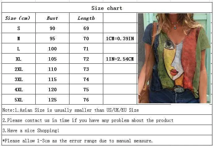 Women's Summer Casual Oversize V Neck T shirt
