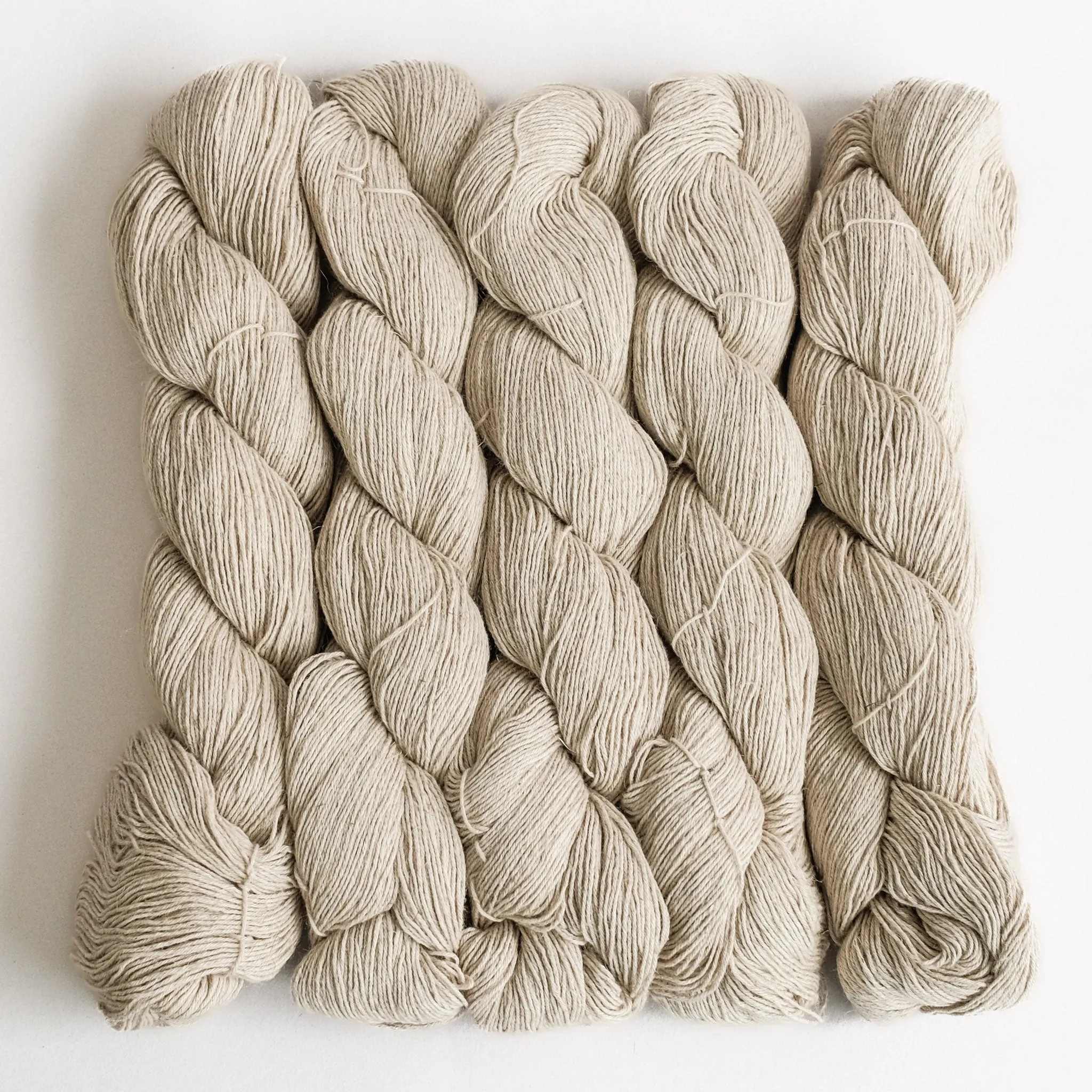 Yarn Blank - 60% Organic Cotton/40% Linen - Fingering / Natural - 5 Pack