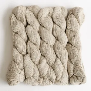 Yarn Blank - 60% Organic Cotton/40% Linen - Fingering / Natural - 5 Pack