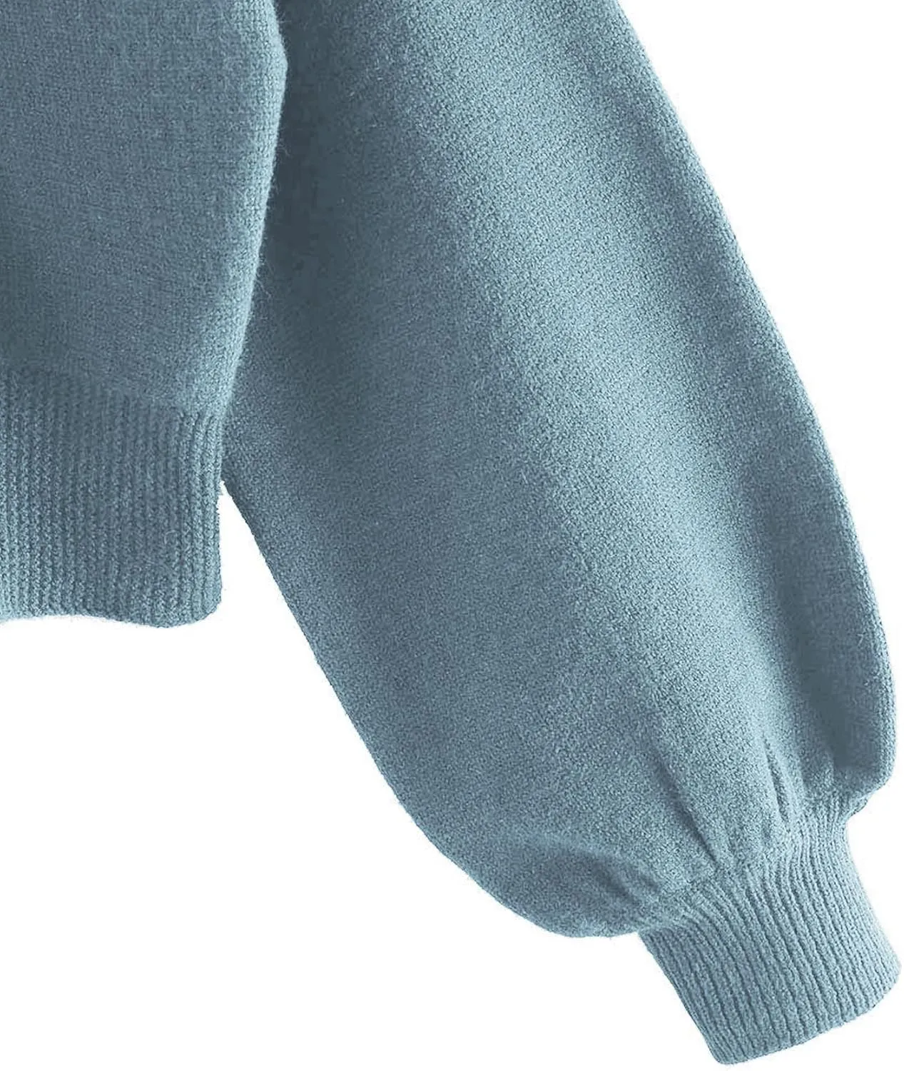 ZAFUL Women's Cropped Sweater V-Neck Long Sleeve Crop Sweater Pullover Jumper Knit Top